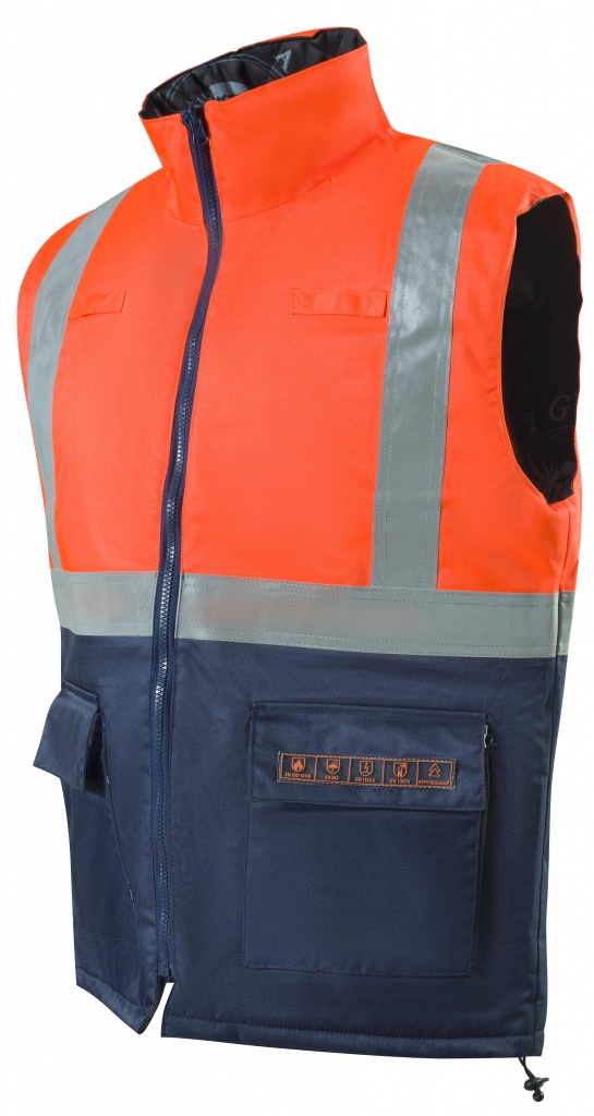 Stormbuster Waterproof Hi Vis Body Warmer ROOTS for Safety